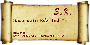 Sauerwein Kálmán névjegykártya