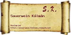 Sauerwein Kálmán névjegykártya